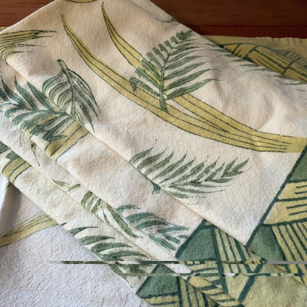 6 Nature by Bruno Lamy, Green Leaf Botanical‎ Bamboo Block Border 20x20